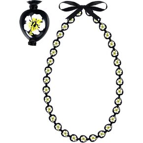 Chunyin kukui nut leis leis reads lei nglaces netclace black hawaiian netclace with flower pattern leis reguation 2025 money leis for men and women