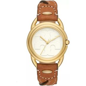 Tory Burch Women's The Miller Brown Lofed Leather Strap Watch 32mm TBW7216
