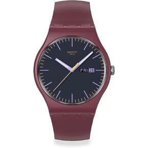 Swatch Casual Watch Unisex Red Quartz Bio-sourced Burgundy Berry