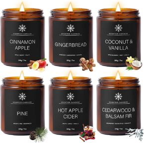 Scented Candles Gifts, Gift for Men, 4 Pack Candles Set, Soy Candle for Home Scented, Birthday Gifts Candle Set for Men Scents of Magnolia Sandalwood/Oak/Amber Patchouli/Leather