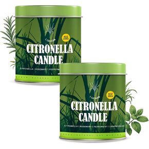 Citronella Candles Outdoor,Home Scented Candle Sets for Camping, Natural Soy Wax Candles,Lemongrass Candle for Patio,Garden,and Yard Balcony,9 Ounce,2 Count
