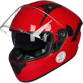 خوذات الدراجات النارية ILM مع بنيت في Bluetooth Full Face Casco Para Moto Dual Visor للبالغين للبالغين نساء Dot Model-X9 (White ، M)