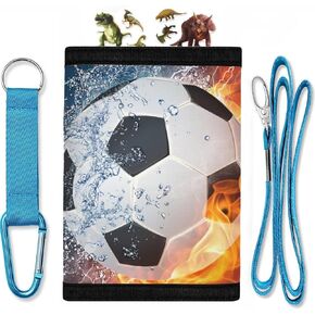 Ice Hockey Goalie Print Trifold Wallets Outdoor Sports Tri-fold Canvas Wallet for Kids- Storage Coin Bag And Id Window