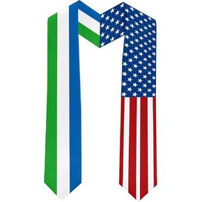 2025 سرق Sierraneon Flag و USA Flag التخرج من التخرج للطلاب الدولي (ثوب البكالوريا والقبعة غير المدرجة)