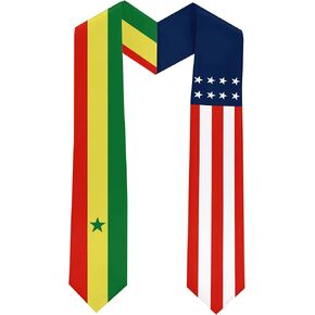 Senegal Flag International Students Graduation Sash Stole Scarves 180 X 13 CM/70 X 5 INCHES Double Sided Graduation Decoration Item