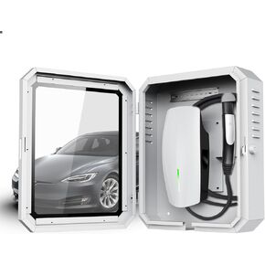 Charger Box for Tesla Gen 3, Outdoor Wall Charger Cover for Tesla Accessories, Rainproof Dustproof Wall Connector Charging Cable Organizer Tesla Charger Lock Box