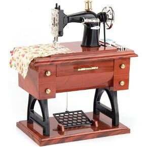 AUEAR, Large Vintage Sewing Machine Clockwork Music Box for Collection Gift Decoration