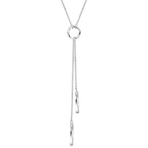 925 Sterling Silver Y Netlaces for Women Lariat Tassel Pendant Pendant Minimalist Jewelry Gift for Girls Mom Dinity