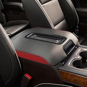 for Chevy Silverado/GMC Sierra 1500 2500 3500 2014-2018 Car Armrest Cover Waterproof Center Console Pad Covers Scratch Resistance Box Cover Leather Protector Pad Accessories(Black Stitches)