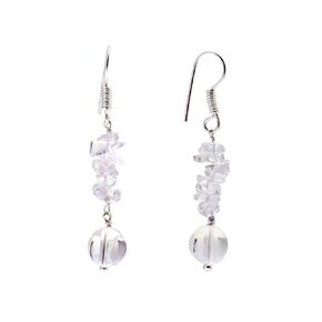 POSHPENDANT Silver-Plated Amethyst Earrings – Handmade Boho Drop Earrings for Spiritual Growth & Intuition – Third Eye Chakra Healing Jewelry for Women (1.0 Inch) (AMETHYST)