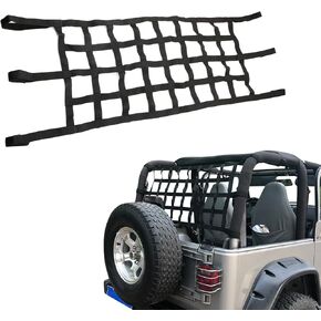 شبكة شبكات شبكية صافية سقف أعلى أرجوحة شباك لجيب رانجلر YJ JK JL JLU و Gladiator JT 1987-2024 غطاء شبكة الشحن الأسود