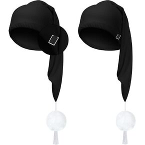 Geyoga 2 PCS Men Silk Night Sleeping Cap Capable Captring Night Cap مع كرة بوم للاستخدام اليومي
