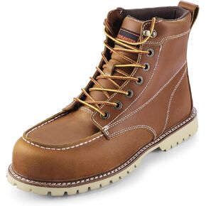 DURAWERK Men's Composite Toe Work Boots, Non-Slip Safety Shoes, Water-Resistant Leather Construction Boots