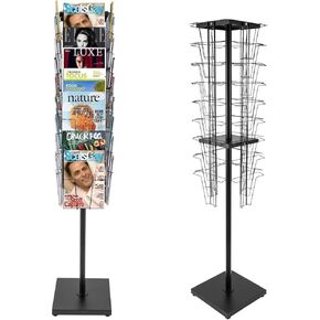 36 Pockets-Rotating Magazine Rack,Detachable Magazine Rack,Literature, Brochure,Comic BookDisplay Stand