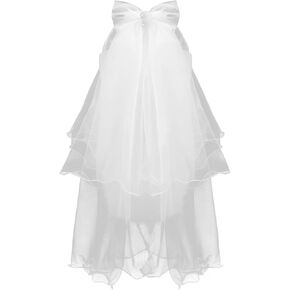 Veils for Women Wedding, 2 Tier Veil Hair Bow White Brides Bachelorette Velo De Novia Para Boda Short Bride Party Vail Gift Engagement Accessory for Women
