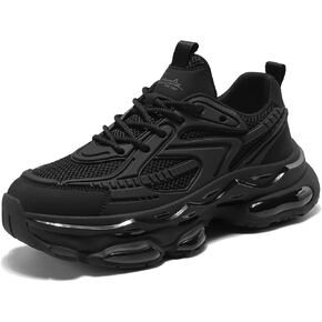 YCMM Casual Athletic Walking Shoes for Men Lace-Up Chunky Platform Dad Sneakers Breathable Mesh Comfortable Non-Slip Work Workout Shoes