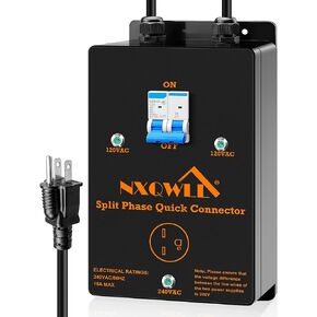 110V to 220V Quick Connectors, 220-240V Power Supply from 2 110/120V AC Circuits, 220V 15AC 6-20R Output Outlet for EV Car Charging