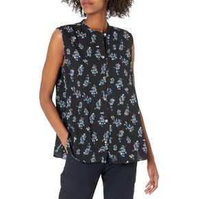 Vince Women's Dandelion Sleeveless Band Collar Blouse