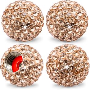 4PCS Bling Crystal Diamond Tire Stem Valve Caps, Crystal Shinny Rhinestone Car Wheel Tire Valve Caps for Women, Universal for Cars, SUV, Trucks, Bikes, Motorcycles, Bicycles (White)