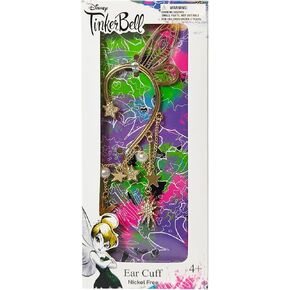 LUV HER Disney Tinker Bell Ear Cuff - Nickel-Free Fairy Earrings for Women - Left Ear Only - Whimsical Fairy Jewelry with Star Charms - Costume Accessory, Dress-Up, Themed Events, Ages 4 and Up