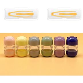 6pc contact Lens Case Dailible Clip-on Double-Ender Doubled Duplex Case Consult Lens Companion و 2pcs Tool Tweezers Kit