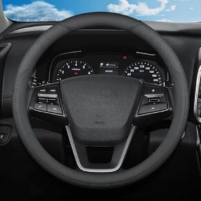 Steering Wheel Cover for Hyundai Palisade Elantra Sonata Tucson Santa Fe Santa Cruz Kona Accent Venue Ioniq Genesis Azera Hybrid Sport N Line GT Limited SEL Car Accessories, Black