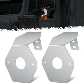 Partsam 2Pcs Watermelon Light Brackets, Stainless Steel Watermelon Mirror Turn Signal Angled Bracket Holder, Light Not Included