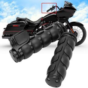 Chrome 25mm Motorcycle Handlebar Grips,1" Non-Slip Universal Motorcycle Grips Compatible with Harley Kawasiki Suzuki Cruisers Motorbikes and More