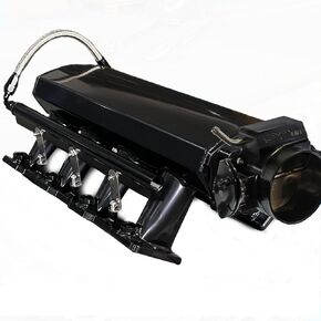 YESHMA For LS LS1 LS2 LS6 Intake Manifold with Throttle Body Compatible with Chevy 4.8L 5.3L 5.7L 6.0L (92MM Black)
