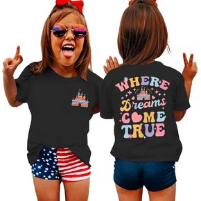BOUTIKOME Magic Kingdom Shirts for Girls Where Dreams Come True T-Shirt Kid Castle Graphic Tees Magical Fairy Tale Gift Tops