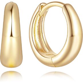 14K Gold Hoop Earrings for Women Gold Earrings Small Huggie Hoop Earrings for Women Earrings Smooth Design 20 MM/ 25 MM