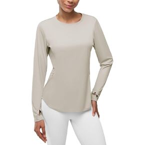 Women’s Zipper Pockets Long Sleeve Rash Guard UPF 50+ Sun Protection Shirts for Hiking Outdoor Workout Swim Shirt