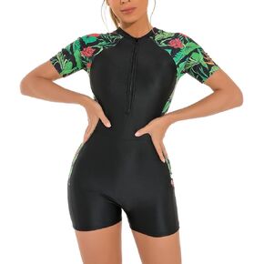 ODIZLI Women Rash Guard Short/Long Sleeve One Piece Swimsuits Surfing Bathing Suit UPF 50+ Athletic Swimwear