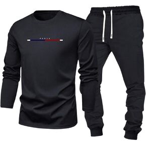 SOLY HUX Men's 2 Piece Tracksuit Outfits Letter Graphic Long Sleeve T Shirt Tops and Sweatpants Set