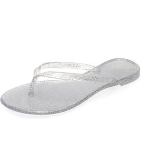 Flip Flops for Women Gelly Shoes Thong Sandals Flates Flats Clip Clipper Summer Beach Pool Slides Size 10 slip on Quick Drying Soft