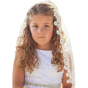 Flowergirl Lace Veils 1 Tier First Compleion Veil for Girls Bridal Veils Hair Association for Wedding