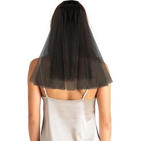 Black Veil Double Layer Short Veils Bride or Die Bachelorette Party Decorations Engagement Party Supplies Funeral Wedding Gift Bridal Shower Accessories