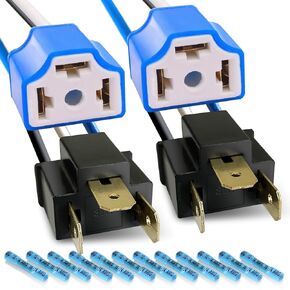 H4 Pigtls Sockets Ceramic Ceramic Flud and Male Wiring Harness Connector لـ 4 "x6" 7 "x6" 5 "x7" Beam Beam Car Truck Pickup Highted-Duty-H4 9003 HB2 (2Set)
