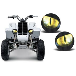 AMR Racing ATV Headlight Eye Graphics Decal Cover Compatible with Yamaha Banshee 350 1987-2005 - Eclipse Yellow