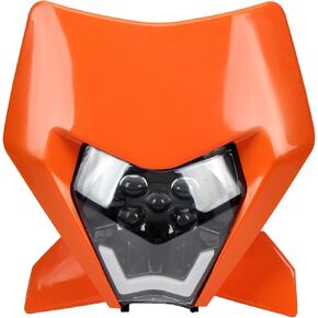 Dirt Bike 5 LED Headlights,Motorcycle Enduro Head Light Kit For 2024 EXC SXF XCW MX Headlamp Supermoto Fairing ATV Scooters-Orange