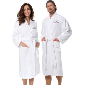 AW Bridal 2pcs زوجين Terry Cloth Retbes 100 ٪ رداء SPA مقنعن للنساء للنساء هدايا المشاركة في الذكرى السنوية