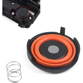 1 PC Automobile Engine Valve Cover, PCV Valve Cover Repair Kit with Membrane and Spring, Original Replacement Parts 55573746 25198874, Compatible with Chevrolet Cruze (Black & Orange)