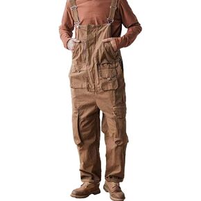 rexcyril men must bib sould fit فضفاضة فضفاضة غير رسمية ملابس العمل غير الرسمية أزياء خفيفة الوزن قذرة مع جيوب الشحن