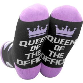 InnoBeta Administrative Professional Day Gifts, Administrative Admin Assistant Gifts for Women, One Size Crew Socks, Queen of The Office