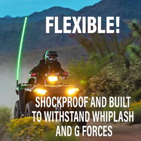 أنظمة الصوت BOSS WP4 ATV WHIP - 48 بوصة ، 360 درجة RGB (الأحمر/الأخضر/الأزرق) ، 20 مجموعة ألوان ، 15 مستويات السطوع ، IP67 مُصنَّف بحرية ، IP67 ، التثبيت السهل.