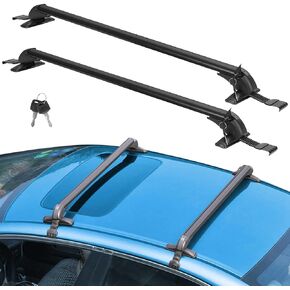 Universal Roof Rack Adjustable 43" Cross Bars, Upgraded Aluminum Alloy Car Roof Rack Carrier Holders Brackets, for Ski Luggage Rack Kayak Bike Canoe Snowboard Cargo Basket,165LB/75KG Max Load
