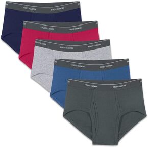 Fruit of the Loom Men's Cotton Mid-Rise Fashion Briefs 3-Pack (Large (36-38"))