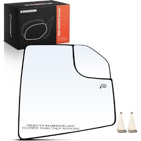 A-Premium Right Passenger Side Heated Mirror Glass Compatible with Ford F-150 F150 2015 2016 2017 2018 2019 2020 - Towing Mirrors with Spotter Glass, Backing Plate, Replace# FL3Z17K707B
