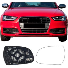 Passenger Side Mirror Glass for Audi A4 / A4 Quattro 2010-2016,A5 / A5 QUATTRO 2010-2017,A3 / A3 QUATTRO 2011-2013,S4 2010-2016,S5 2011-2017,Backing Plate Heated Right Side View Mirror Glass