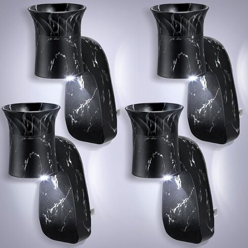 2 Pcs Wall Fragrance Plug with Night Light Compatible with Bath & Body Works WallFlower Fragrance, ETL Certified, Scent Fragrance Diffuser Rotary Plug for Home, Office (Black) in Kuwait